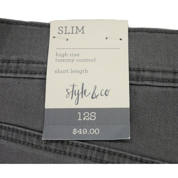 Tummy-Control Slim-Leg Jeans Style & Co Size 12 - Picture 5 of 6
